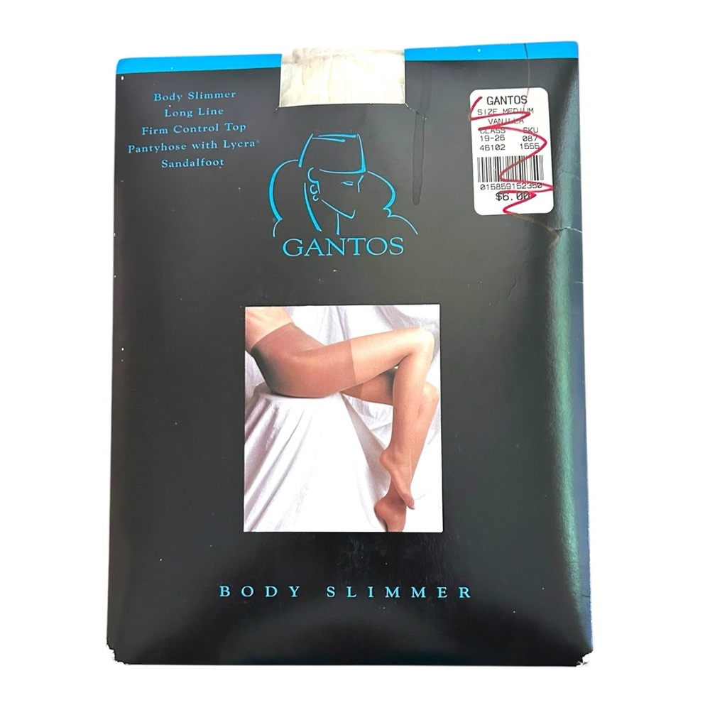 Gantos Pantyhose Body Slimmer Firm Control Top Vanilla Medium Unopened Vintage